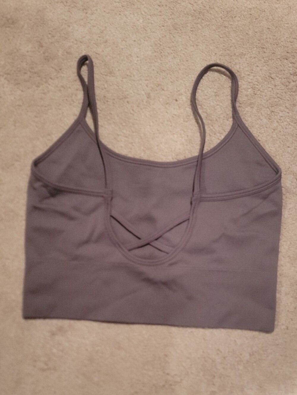 Gray Seamless Ribbed Sports Bra - Picture 2 of 4